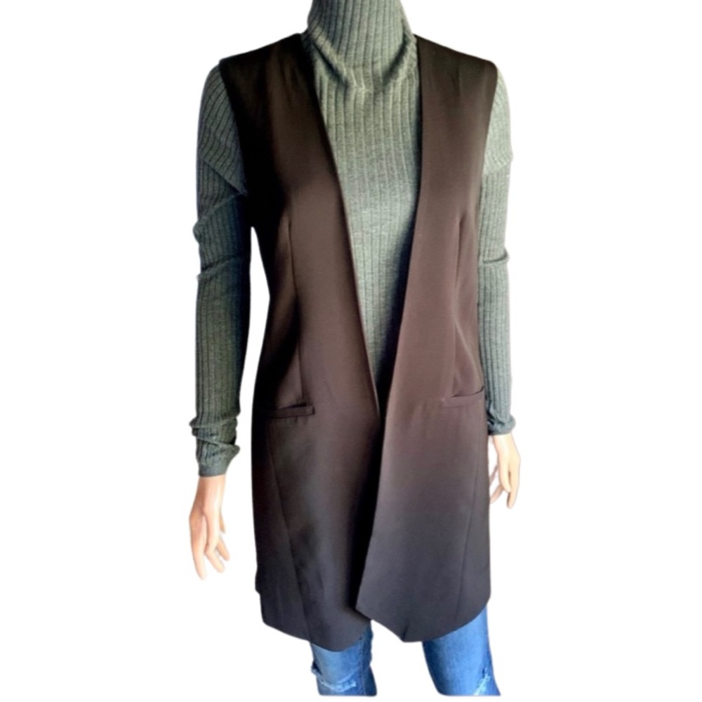 Halogen open front long vest